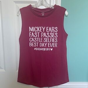 Tickled Teal Women's Burgundy Disney Muscle Tee